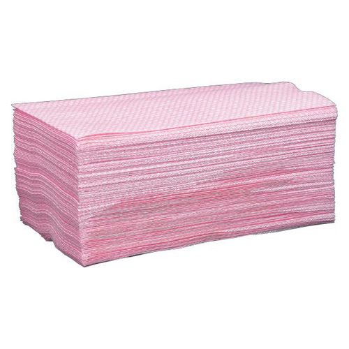 PGI Chix Disposable Cloth Towel - Wipe - 100 / Pack - Pink - Janitorial Cloths & Wipes - CHI8506