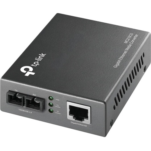 TP-LINK MC210CS - Gigabit SFP to RJ45 Fiber Media Converter - Fiber to Ethernet Converter - Grey - 10/100/1000Mbps RJ45 Port to 1000Base-LX Single-Mode Fiber