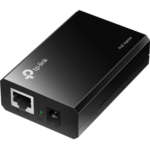 TP-LINK TL-PoE150S - 802.3af Gigabit PoE Injector - Convert Non-PoE to PoE Adapter - Auto Detects the Required Power - up to 15.4W - Plug & Play - Distance Up to 100 meters (328 ft.) - Black - 48 V DC Output - 1 x 10/100/1000Base-T Input Port(s) - 1 x 10/