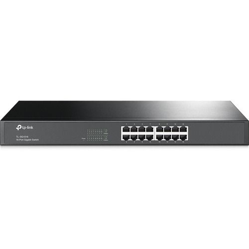 TP-LINK TL-SG1016 - 16-Port Gigabit Ethernet Switch - Limited Lifetime Warranty - Plug and Play - Sturdy Metal w/ Shielded Ports - Rackmount - Fanless - Unmanaged