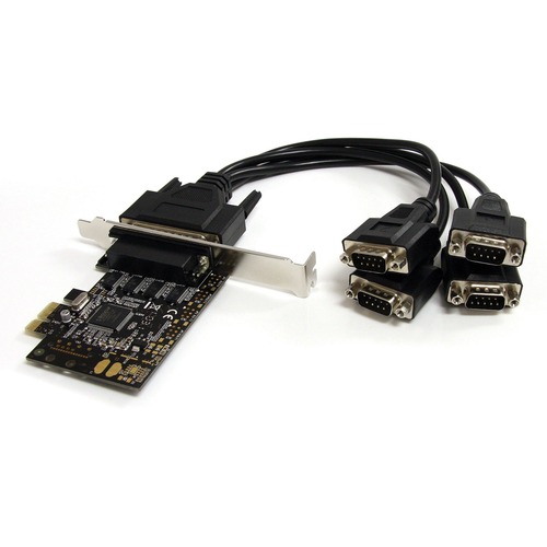 StarTech.com 4 Port PCI Express Serial Card w/ Breakout Cable - Add 4 RS232 serial ports to any PC using a single PCI Express expansion slot - pci express serial card - pci-e serial card - pci express RS232 - rs232 card - pci serial adapter