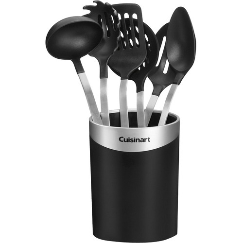 Cuisinart Crock with Barrel Handle Tool Set - 7 Piece(s) - Cooking Utensil Set - 1 x Spatula, 1 x Basting Spoon, 1 x Slotted Spoon, 1 x Ladle, 1 x Skimmer, 1 x Pasta Server - Dishwasher Safe - 1 / Set