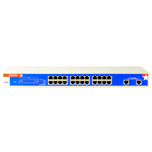 Amer SR24G2 Ethernet Switch - 26 Ports - Gigabit Ethernet, Fast Ethernet - 10/100/1000Base-T, 10/100Base-TX - 2 Layer Supported - 1U High - Desktop, Rack-mountable - Lifetime Limited Warranty