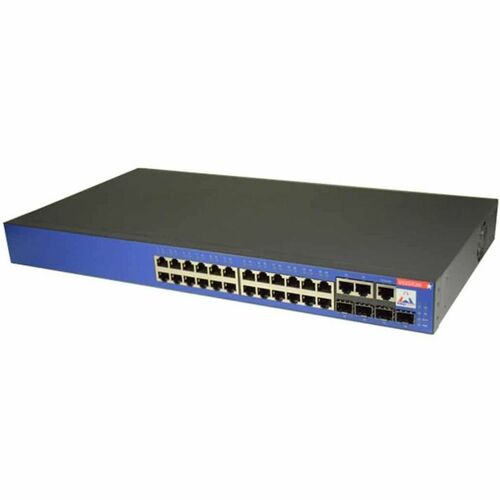 Amer SS2GR26I Ethernet Switch - 26 Ports - Manageable - Gigabit Ethernet, Fast Ethernet - 10/100/1000Base-T - 2 Layer Supported - 4 SFP Slots - PoE Ports - 1U High - Rack-mountable, Desktop