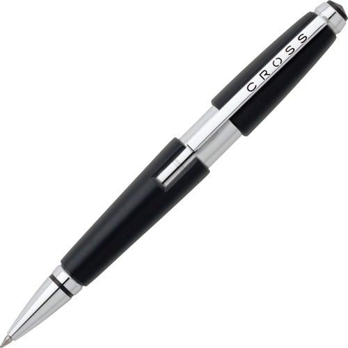 Cross Edge Capless Slide Open Gel Ink Pen - 0.7 mm Pen Point Size - Refillable - Black Gel-based Ink - Black Resin Barrel - 1 Each - Gel Ink Pens - CROAT05552