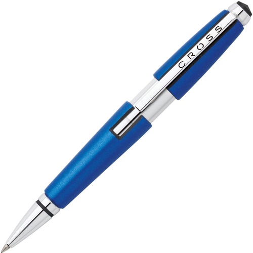 Cross Edge Capless Slide Open Gel Ink Pen - 0.7 mm Pen Point Size - Refillable - Black Gel-based Ink - Blue Resin Barrel - 1 Each