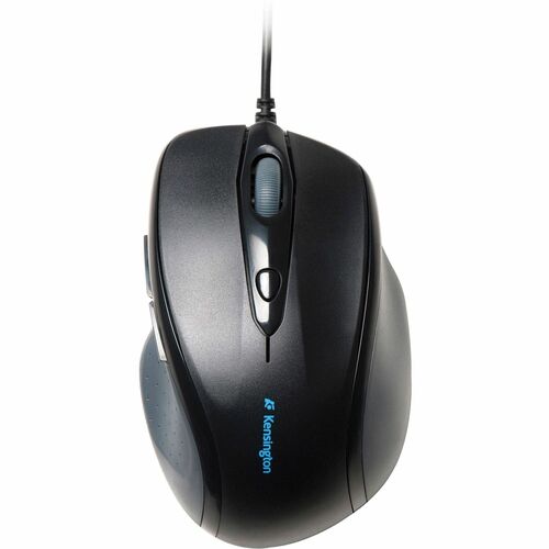 Kensington Pro Fit Full-Size Mouse USB - Optical - Cable - Black - 1 Pack - USB - 3200 dpi - Scroll Wheel - Right-handed Only