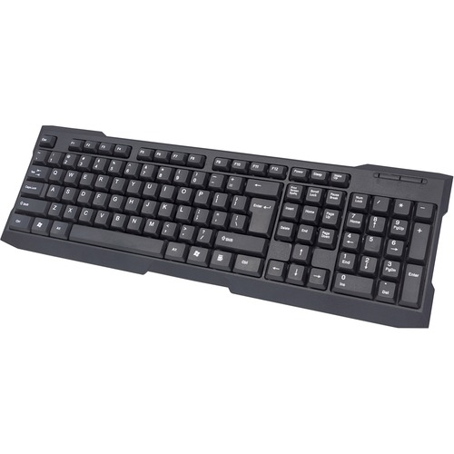 Manhattan USB Enhanced Keyboard, Black - Spill-resistant, low-force key switches provide quiet and positive tactile response