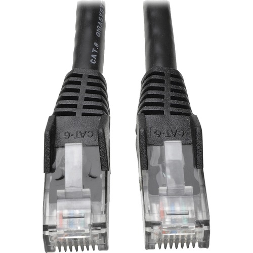 Eaton Tripp Lite Series Cat6 Gigabit Snagless Molded (UTP) Ethernet Cable (RJ45 M/M), PoE, Black, 50 ft. (15.24 m) - for Network Device - 50ft - 1 x RJ-45 Male Network - 1 x RJ-45 Male Network - Black