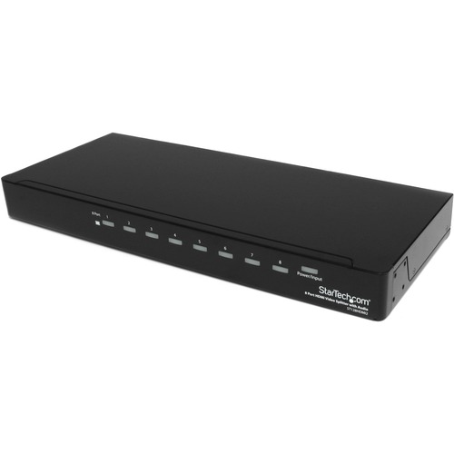 StarTech.com 8 Port HDMI Splitter - Mounting Brackets - HDMI Multi Port - HDMI Hub - HDMI Audio Splitter - HDMI Splitter Box - Displays the same image with sound on 8 screens; Splitter / signal amplifier - EDID between your video source and displays nativ