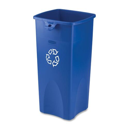 Rubbermaid Untouchable 3569-73 Recycling Container - 87.06 L Capacity - Square - 30.9" Height x 15.5" Width x 16.5" Depth - Blue - 1 Each - Recycling Bins - RUBFG356973BLUE