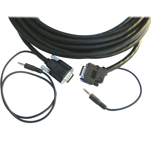 Kramer CP-GMA/GMA/XL-75 Audio/Video Cable - 75 ft A/V Cable for Projector, Audio/Video Device - First End: 1 x 15-pin HD-15 - Male, 1 x Mini-phone Audio - Male - Second End: 1 x 15-pin HD-15 - Male, 1 x Mini-phone Audio - Male - Shielding