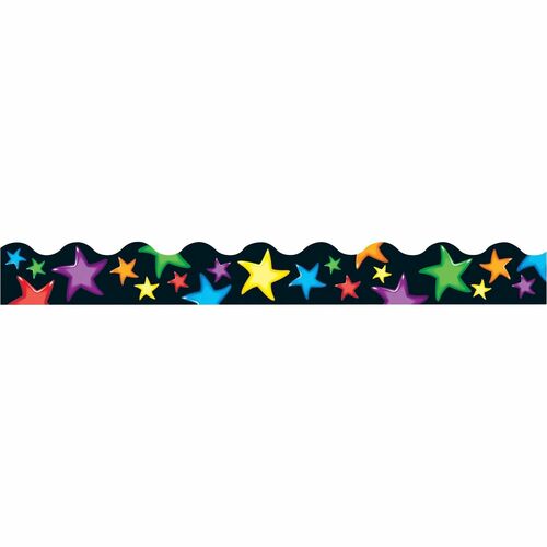 Trend Gel Stars Terrific Trimmers - Gel Stars Shape - Reusable, Precut, Durable - 2.25" Width x 468" Length - Assorted - 1 / Pack