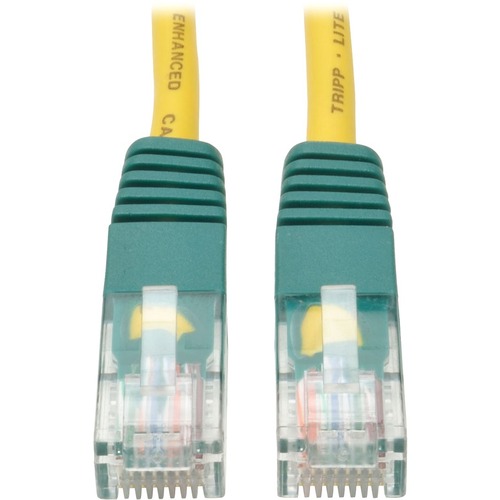 Tripp Lite 25ft Cat5e Cat5 Molded Snagless Crossover Patch Cable RJ45 Yellow 25' - Category 5e for Network Device - 25ft - 1 x RJ-45 Male Network - 1 x RJ-45 Male Network - Yellow
