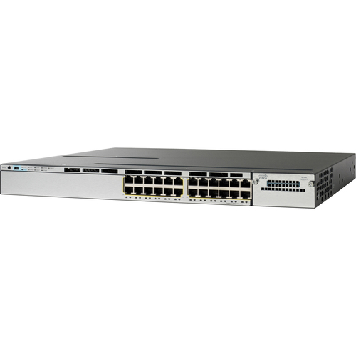 Cisco Catalyst 3750X-24S-S Layer 3 Switch - Manageable - Gigabit Ethernet, Fast Ethernet - 10/100Base-TX - 3 Layer Supported - 24 SFP Slots - 1U High - Rack-mountable, Desktop - Lifetime Limited Warranty