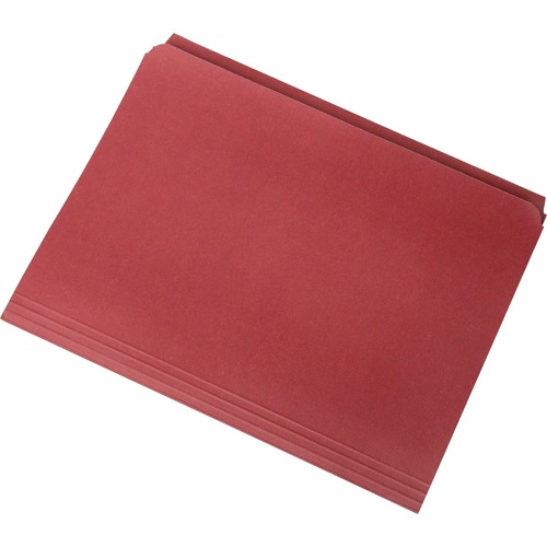 SKILCRAFT Letter Recycled Top Tab File Folder - 8 1/2" x 10 63/64" - Red - 100% Recycled - 100 / Box