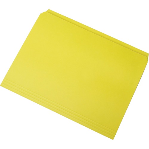 SKILCRAFT Letter Recycled Top Tab File Folder - 8 1/2" x 10 63/64" - Yellow - 100% Recycled - 100 / Box