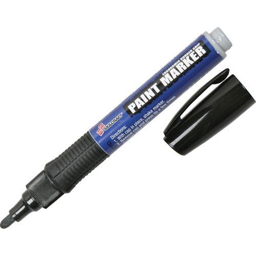 SKILCRAFT Oil-based Paint Markers - Medium Marker Point - Bullet Marker Point Style - Black Oil Based Ink - 6 / Pack