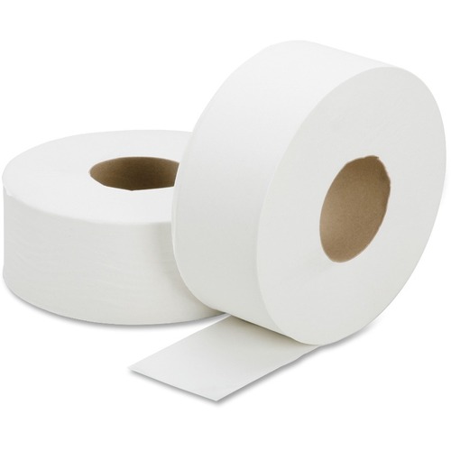 SKILCRAFT Jumbo Roll Toilet Tissue - 1 Ply - 3.70" x 2000 ft - White - Fiber - Non-chlorine Bleached - For Restroom, Washroom - 12 / Box