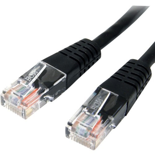 StarTech.com 10ft Black Molded Cat5e UTP Patch Cable - Make Fast Ethernet network connections using this high quality Cat5e Cable, with Power-over-Ethernet capability - 10ft Cat5e Patch Cable - 10ft Cat 5e Patch Cable - 10ft Cat5e Patch Cord - 10ft Molded