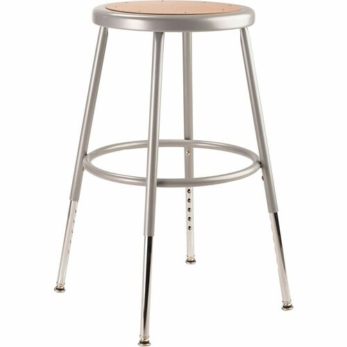 National Public Seating 6200 Series Heavy-Duty Stools - Masonite Seat Color - Masonite Seat Material - Gray Frame Color - Steel Frame Material - Four-legged Base - Gray - 1 Each
