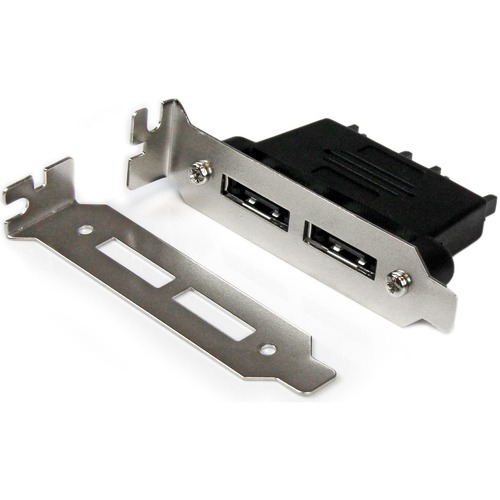 StarTech.com 2 Port Low Profile SATA to eSATA Plate Adapter - F/M - Add two eSATA ports to your PC, extended from internal Serial ATA connection ports - sata to esata plate - sata to esata bracket - esata slot bracket - low profile sata to esata bracket -