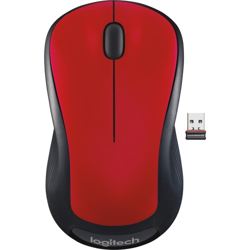 Logitech M310 Wireless Mouse, 2.4 GHz with USB Nano Receiver, 1000 DPI Optical Tracking, 18 Month Battery, Ambidextrous, Compatible with PC, Mac, Laptop, Chromebook (FLAME RED GLOSS) - Optical - Wireless - Radio Frequency - 2.40 GHz - Flame Red - USB - 10