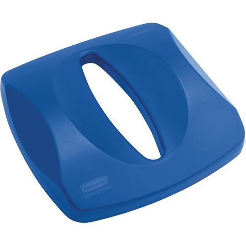 Rubbermaid Untouchable Paper Recycling Top - Square - Plastic - 1 Each - Blue