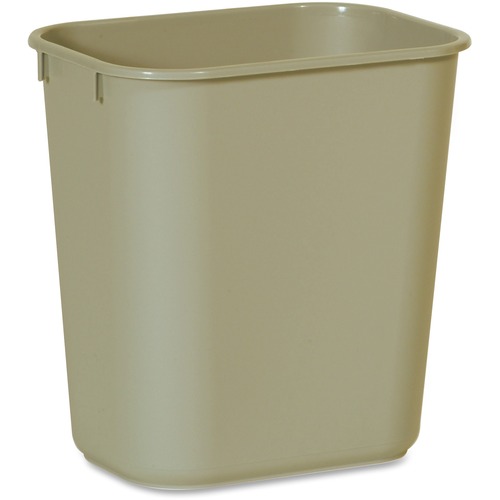 Rubbermaid 2955 Deskside Small Wastebasket - 12.1" Height x 8.3" Width x 11.4" Depth - Plastic - Beige - 1 Each = RUB295500BEIG