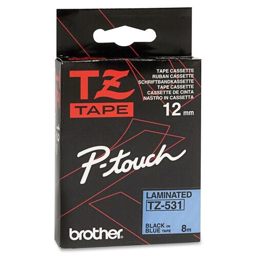 Brother TZE531 Label Tape - 15/32" - Rectangle - Blue - 1 Roll