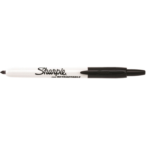 Sharpie Retractable Permanent Markers, Fine Point - Fine Pen Point - Retractable - Black Ink - Plastic Barrel - 2 / Pack