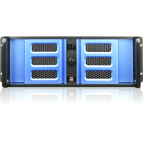 iStarUSA D Storm D-400S3SE System Cabinet - Rack-mountable - Blue - Zinc-coated Steel - 4U - 2 x Bay - 2 x Fan(s) Installed - 250 W - Micro ATX, ATX Motherboard Supported - 3 x Fan(s) Supported - 2 x External 3.5" Bay - 7x Slot(s) - 2 x USB(s)