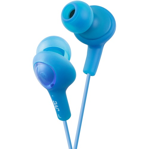 JVC Gumy Plus HA-FX5-A Earphone - Stereo - Mini-phone (3.5mm) - Wired - 16 Ohm - 10 Hz to 20 kHz - Gold Plated Connector - Earbud - Binaural - Open - 3.28 ft Cable - Blue