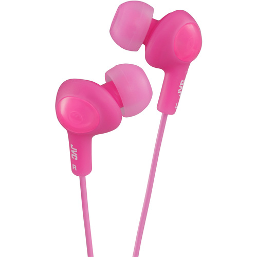 JVC Gumy Plus HA-FX5-P Earphone - Stereo - Mini-phone (3.5mm) - Wired - 16 Ohm - 10 Hz to 20 kHz - Gold Plated Connector - Earbud - Binaural - Open - 3.28 ft Cable - Pink