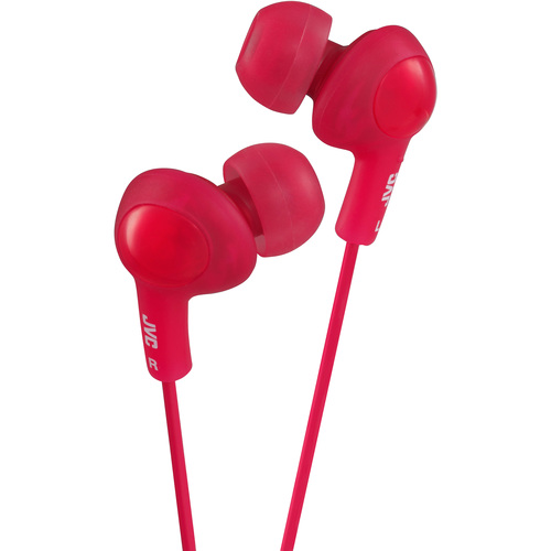 JVC Gumy Plus HA-FX5-R Earphone - Stereo - Red - Mini-phone (3.5mm) - Wired - 16 Ohm - 10 Hz 20 kHz - Gold Plated Connector - Earbud - Binaural - Open - 3.28 ft Cable
