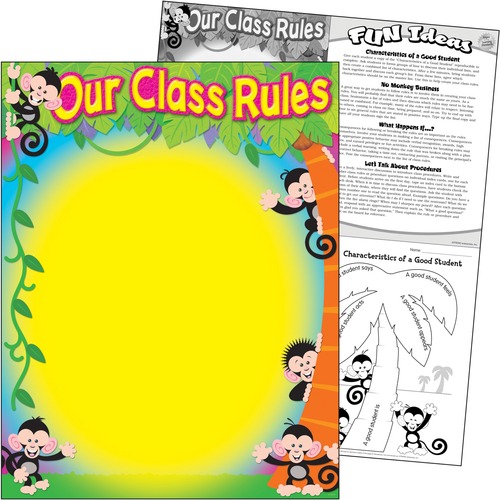 Trend Our Class Rules Monkey Mischief Learning Chart - Theme/Subject: Learning - Skill Learning: Creativity, Writing - 1 Each - Charts - TEPT38441