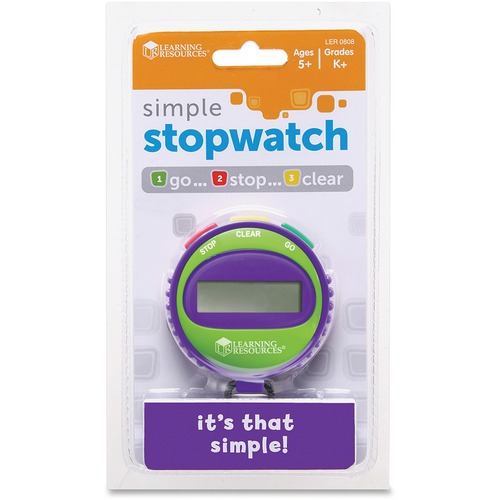 Learning Resources Simple Stopwatch - 1 Each - Desk Clocks - LRN0808