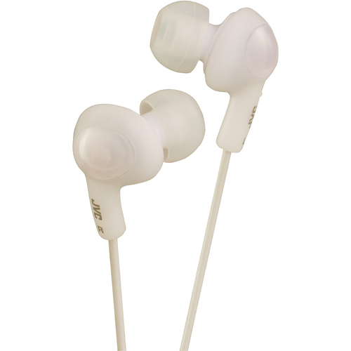 JVC Gumy Plus HA-FX5 Earphone - Stereo - Mini-phone (3.5mm) - Wired - 16 Ohm - 10 Hz to 20 kHz - Gold Plated Connector - Earbud - Binaural - Open - 3.28 ft Cable - White