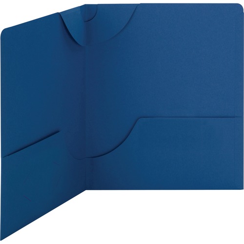 Smead Lockit Letter Recycled File Pocket - 8 1/2" x 11" - 50 Sheet Capacity - 2 Internal Pocket(s) - Leatherette - Dark Blue - 10% Recycled - 25 / Box = SMD87982