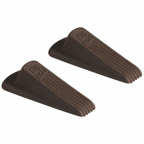 Big Foot Doorstop, Brown - Heavy-Duty, No-Slip, 100% Rubber, 4-3/4"L x 2-1/4"W x 1-1/4"H, 2/pk