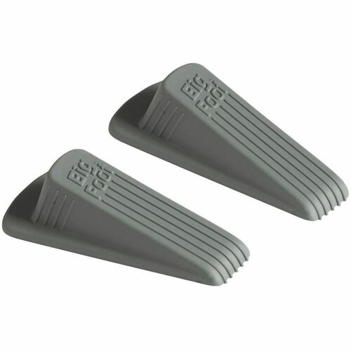 Big Foot Doorstop - Gray - 2 / Pack - Heavy Duty, Non-slip, Impact Resistant, Crush Proof - Vulcanized Rubber - 1.3" Height x 2.3" Width - Gray