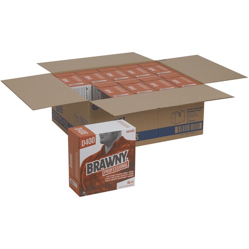 Brawny® Professional D400 Disposable Cleaning Towels - 16.10" x 9.20" - White - 90 Per Box - 900 / Carton