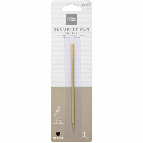 Office Depot® Brand Ballpoint Pen Refill, 1.0 mm, Medium Point, Black - Fine Point - Black Ink - 1 / Each