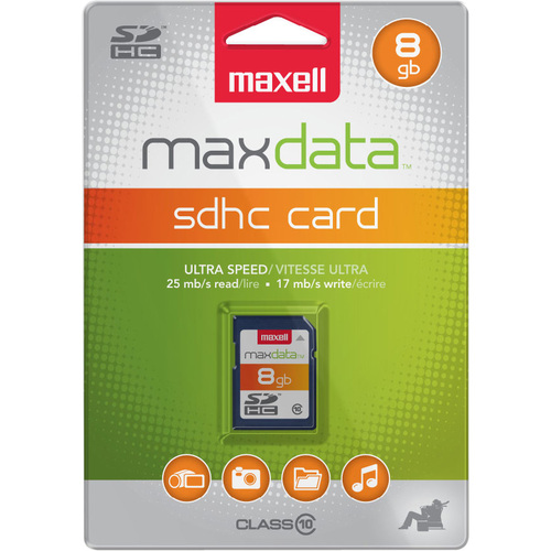 Maxell 501302 8 GB Class 10 SDHC - 1 Pack - Lifetime Warranty - Memory Cards/Sticks - MAX71704