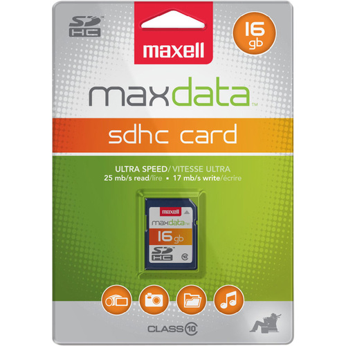 Maxell 501303 16 GB Class 10 SDHC - 1 Pack - Lifetime Warranty - Memory Cards/Sticks - MAX71705