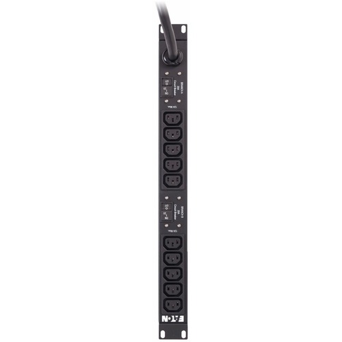 Eaton Basic rack PDU, 1U, L6-30P input, 4.99 kW max, 200-250V, 24A, 10 ft cord, Single-phase, Outlets: (10) C13 - NEMA L6-30P - 12 x IEC 60320 C13 - 230 V AC - 4990 W - 1U - Horizontal - Rack-mountable