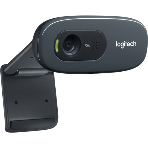 Logitech C270 Webcam - 30 fps - Black - USB 2.0 - 1 Each - 3 Megapixel Interpolated - 1280 x 720 Video - Fixed Focus - 55° Angle - Widescreen - Microphone - Computer, Notebook, Monitor