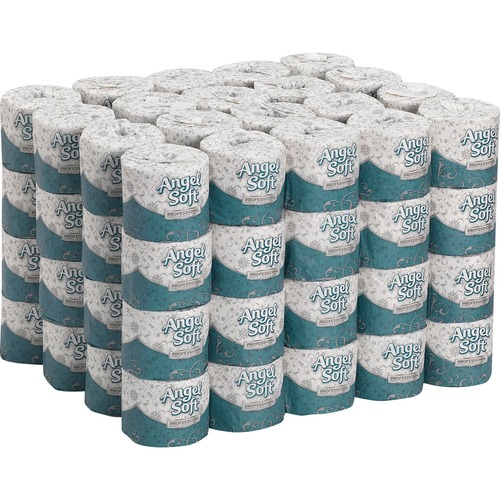 Angel Soft Professional Series Embossed Toilet Paper - 2 Ply - 4" x 4.05" - 450 Sheets/Roll - White - 80 / Carton