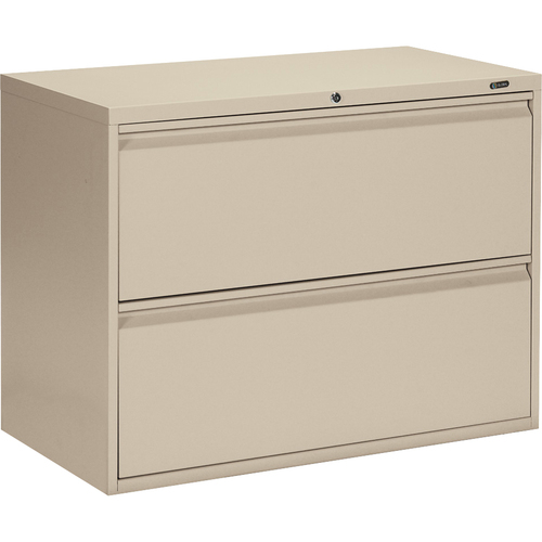Global MVL1936P2 File Cabinet - 2-Drawer - 36" x 19.5" x 27.1" - 2 x Drawer(s) for File - A4, Legal, Letter - Lateral - Lockable, Recessed Handle, Leveling Glide - Nevada - Metal - Lateral Files - GLBMVL1936P2NEV