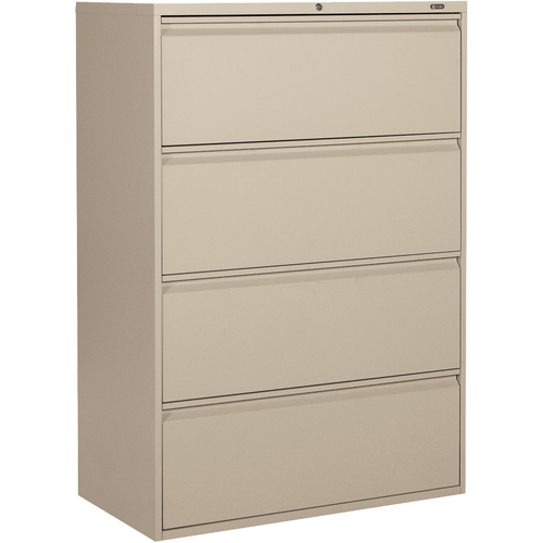 Global MVL1936P4 File Cabinet - 4-Drawer - 36" x 19.5" x 51.9" - 4 x Drawer(s) for File - A4, Legal, Letter - Lateral - Lockable, Recessed Handle, Leveling Glide - Nevada - Metal